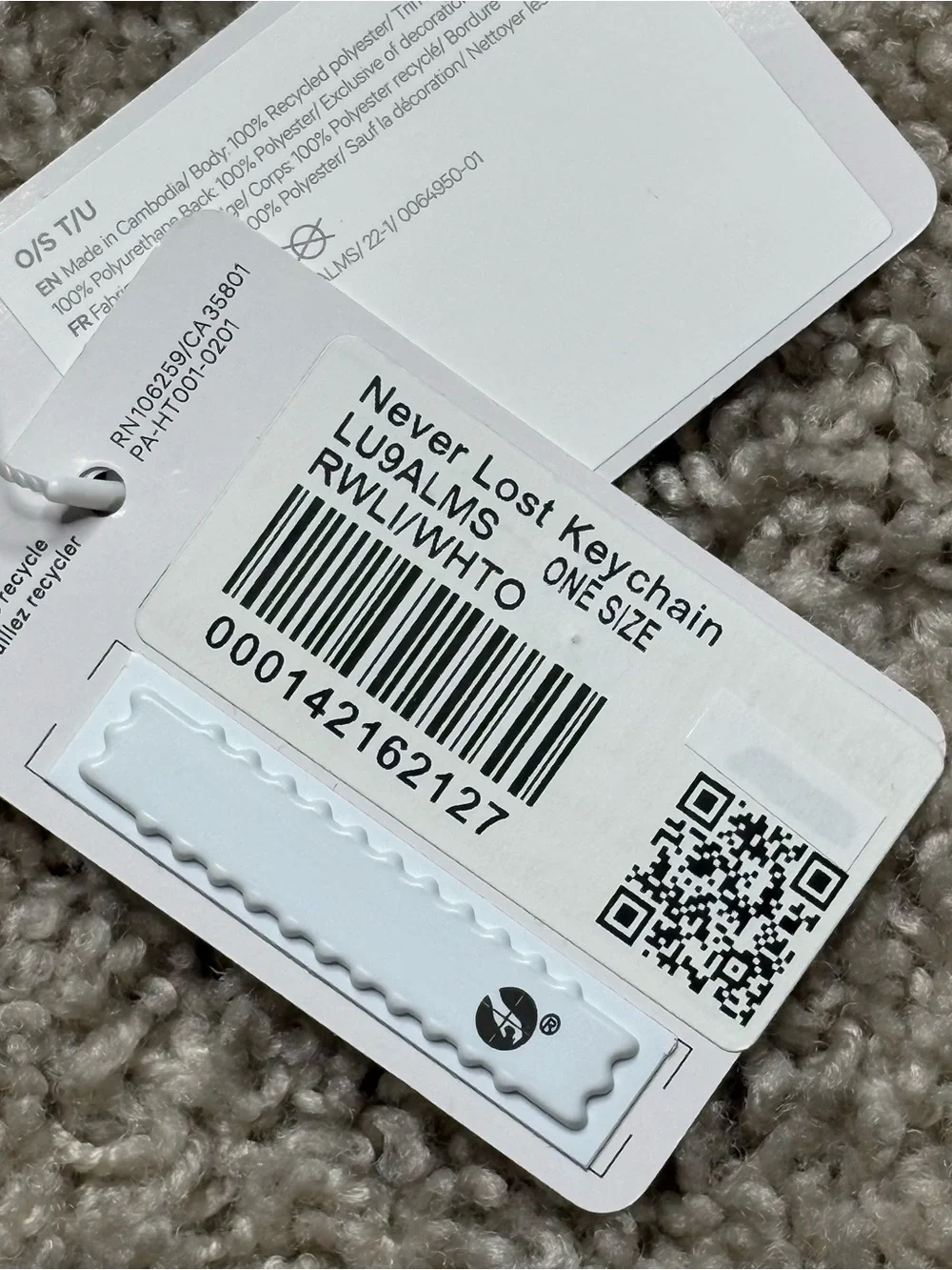 Lululemon Never Lost Keychain